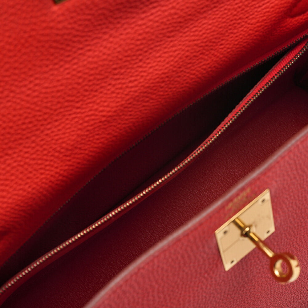 Hermes  Hermes Kelly 28 Handbag Inverted Stitch Togo Geranium Gold-Tone Hardware, Pre-Owned