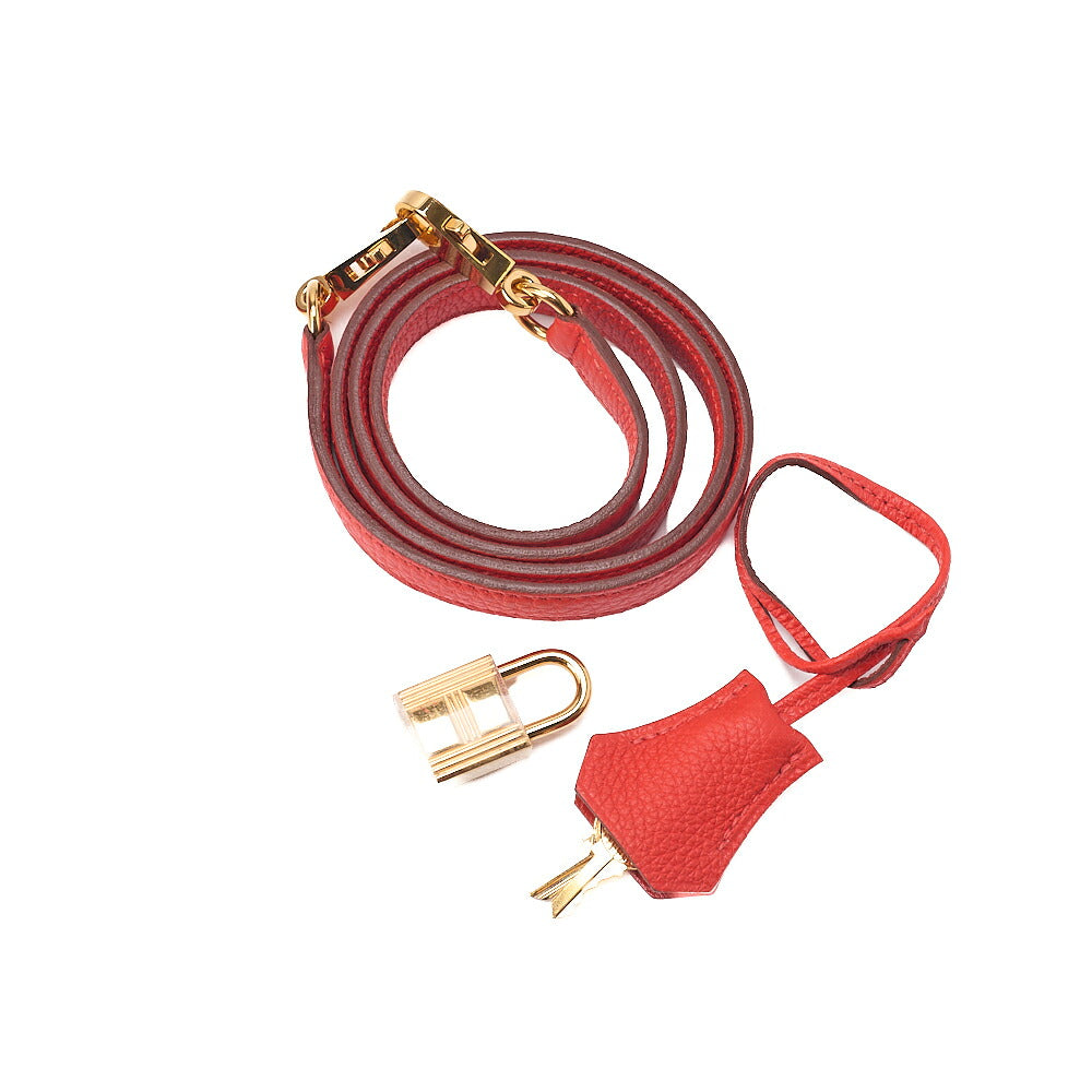 Hermes  Hermes Kelly 28 Handbag Inverted Stitch Togo Geranium Gold-Tone Hardware, Pre-Owned