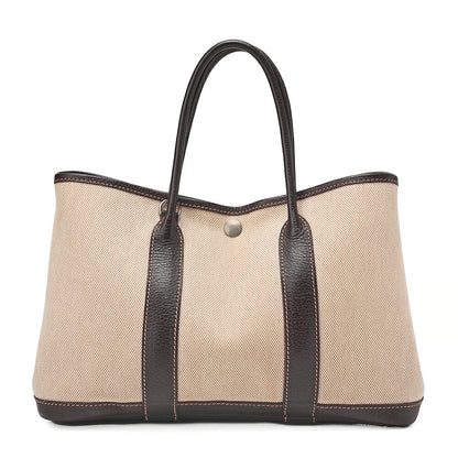 Hermes  Hermes Garden Party TPM Toile Ash Ivory x Brown Silver-Tone Hardware, Pre-Owned