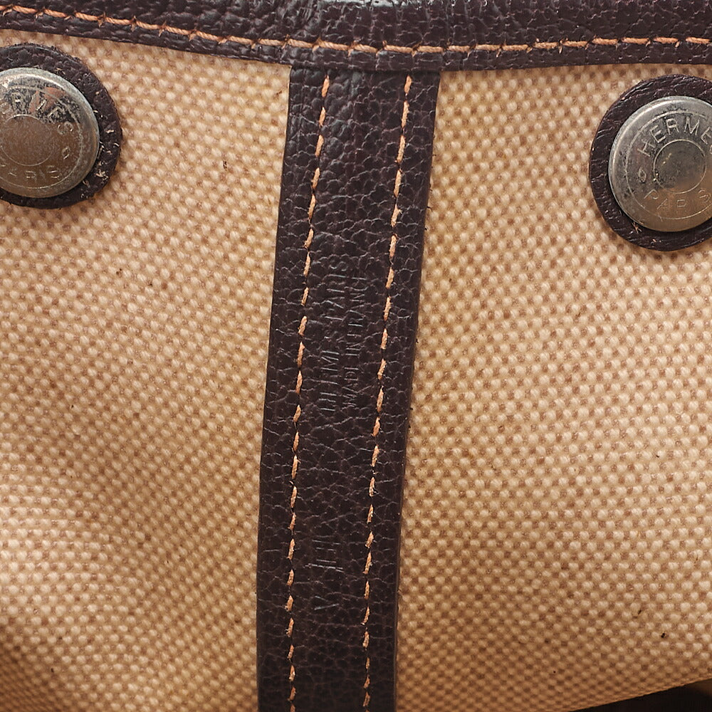 Hermes  Hermes Garden Party TPM Toile Ash Ivory x Brown Silver-Tone Hardware, Pre-Owned