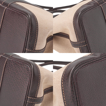 Hermes  Hermes Garden Party TPM Toile Ash Ivory x Brown Silver-Tone Hardware, Pre-Owned