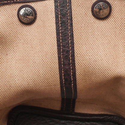 Hermes  Hermes Garden Party TPM Toile Ash Ivory x Brown Silver-Tone Hardware, Pre-Owned