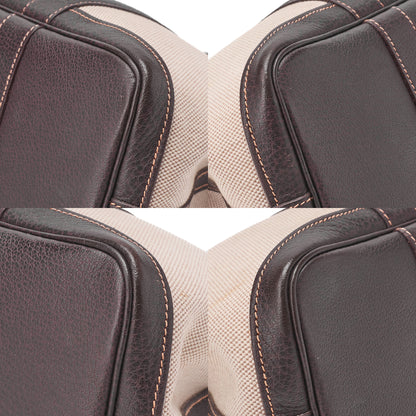 Hermes  Hermes Garden Party TPM Toile Ash Ivory x Brown Silver-Tone Hardware, Pre-Owned