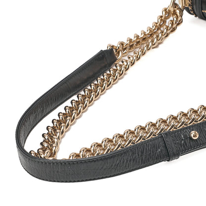 CHANEL Boy Chanel 20 Vintage Calf Chain Shoulder Luxury Line Black Gold -Tone Hardware, Pre-Owned