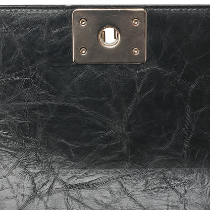 CHANEL Boy Chanel 20 Vintage Calf Chain Shoulder Luxury Line Black Gold -Tone Hardware, Pre-Owned