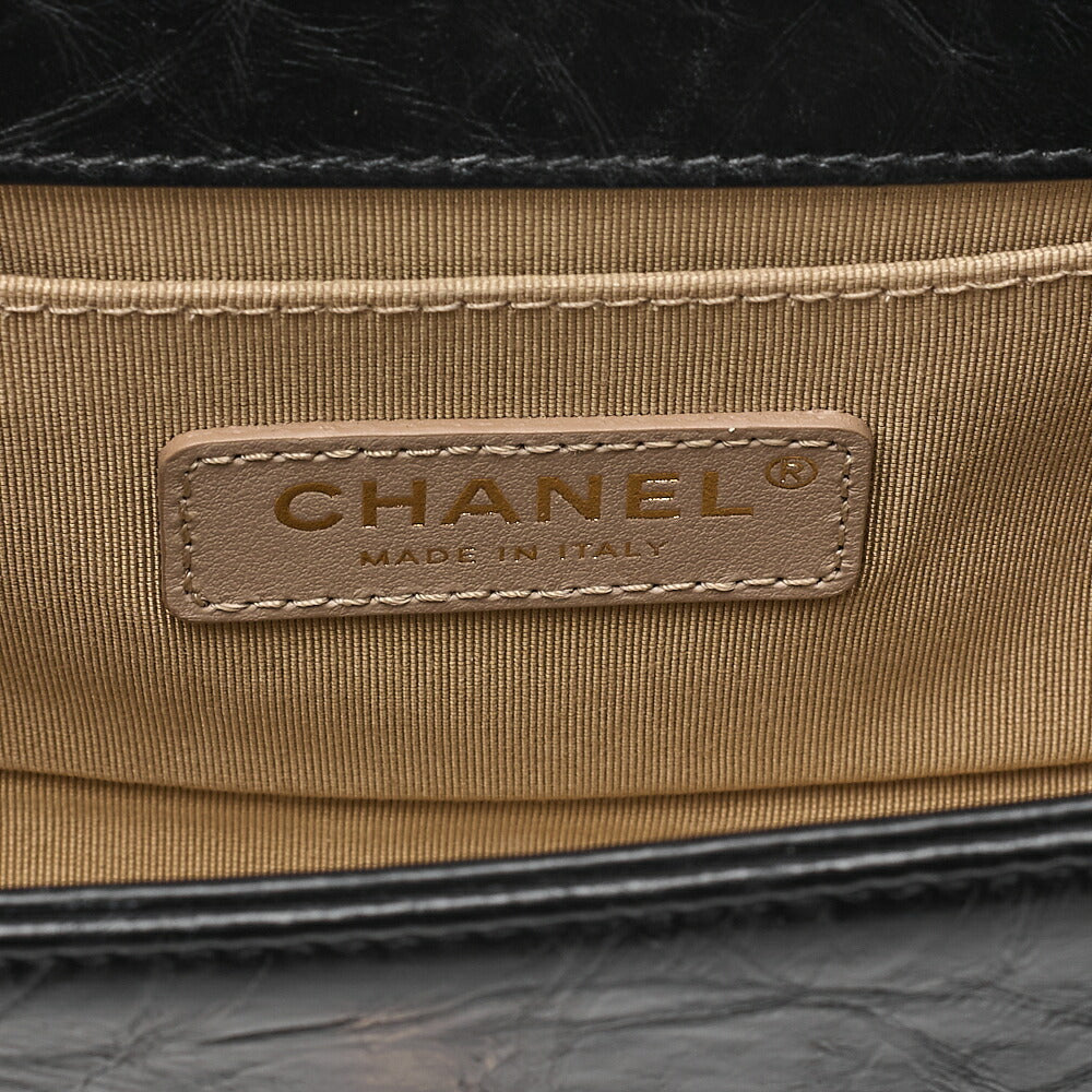 CHANEL Boy Chanel 20 Vintage Calf Chain Shoulder Luxury Line Black Gold -Tone Hardware, Pre-Owned