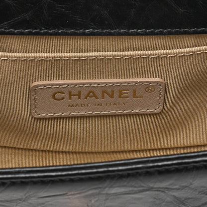 CHANEL Boy Chanel 20 Vintage Calf Chain Shoulder Luxury Line Black Gold -Tone Hardware, Pre-Owned