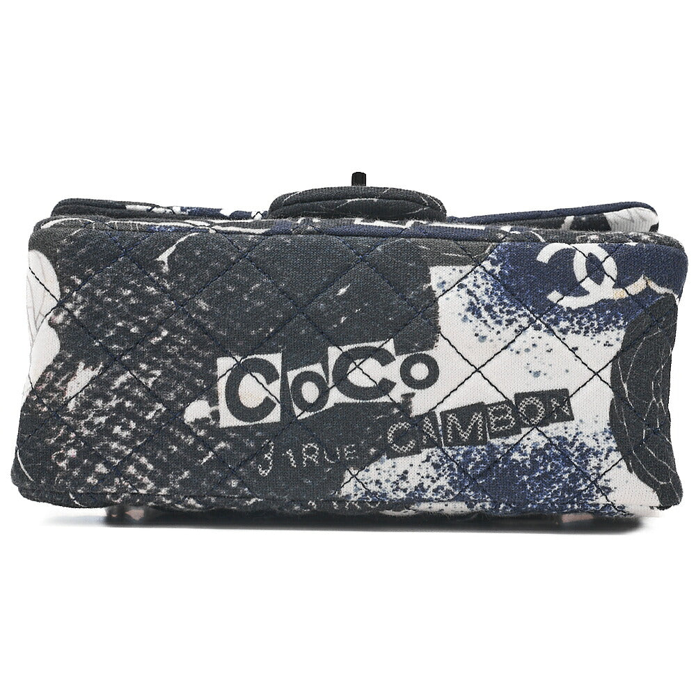 CHANEL CottonMatelasse Camellia 2.55 Lock 2.55 Chain Shoulder Multicolor Silver-Tone Hardware, Pre-Owned