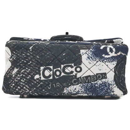 CHANEL CottonMatelasse Camellia 2.55 Lock 2.55 Chain Shoulder Multicolor Silver-Tone Hardware, Pre-Owned