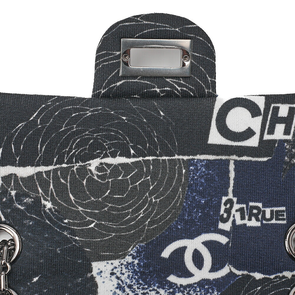 CHANEL CottonMatelasse Camellia 2.55 Lock 2.55 Chain Shoulder Multicolor Silver-Tone Hardware, Pre-Owned