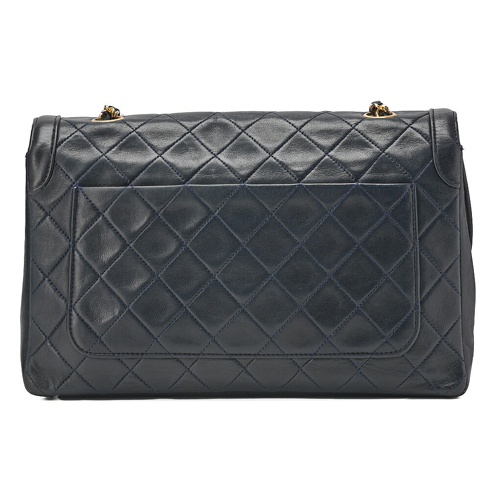 CHANEL Shoulder BagMatelasse Design Flap Chain Shoulder Lambskin Navy Gold-Tone Hardware, Pre-Owned