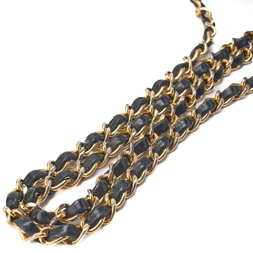CHANEL Shoulder BagMatelasse Design Flap Chain Shoulder Lambskin Navy Gold-Tone Hardware, Pre-Owned