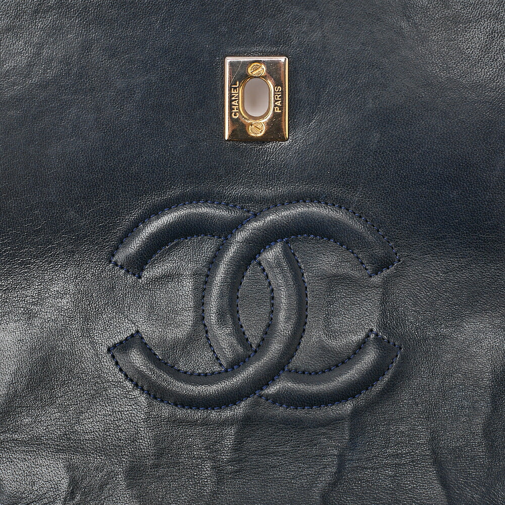 CHANEL Shoulder BagMatelasse Design Flap Chain Shoulder Lambskin Navy Gold-Tone Hardware, Pre-Owned