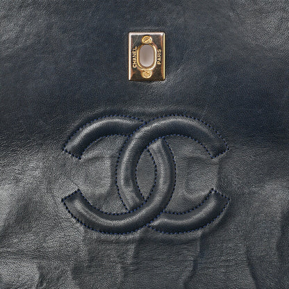 CHANEL Shoulder BagMatelasse Design Flap Chain Shoulder Lambskin Navy Gold-Tone Hardware, Pre-Owned