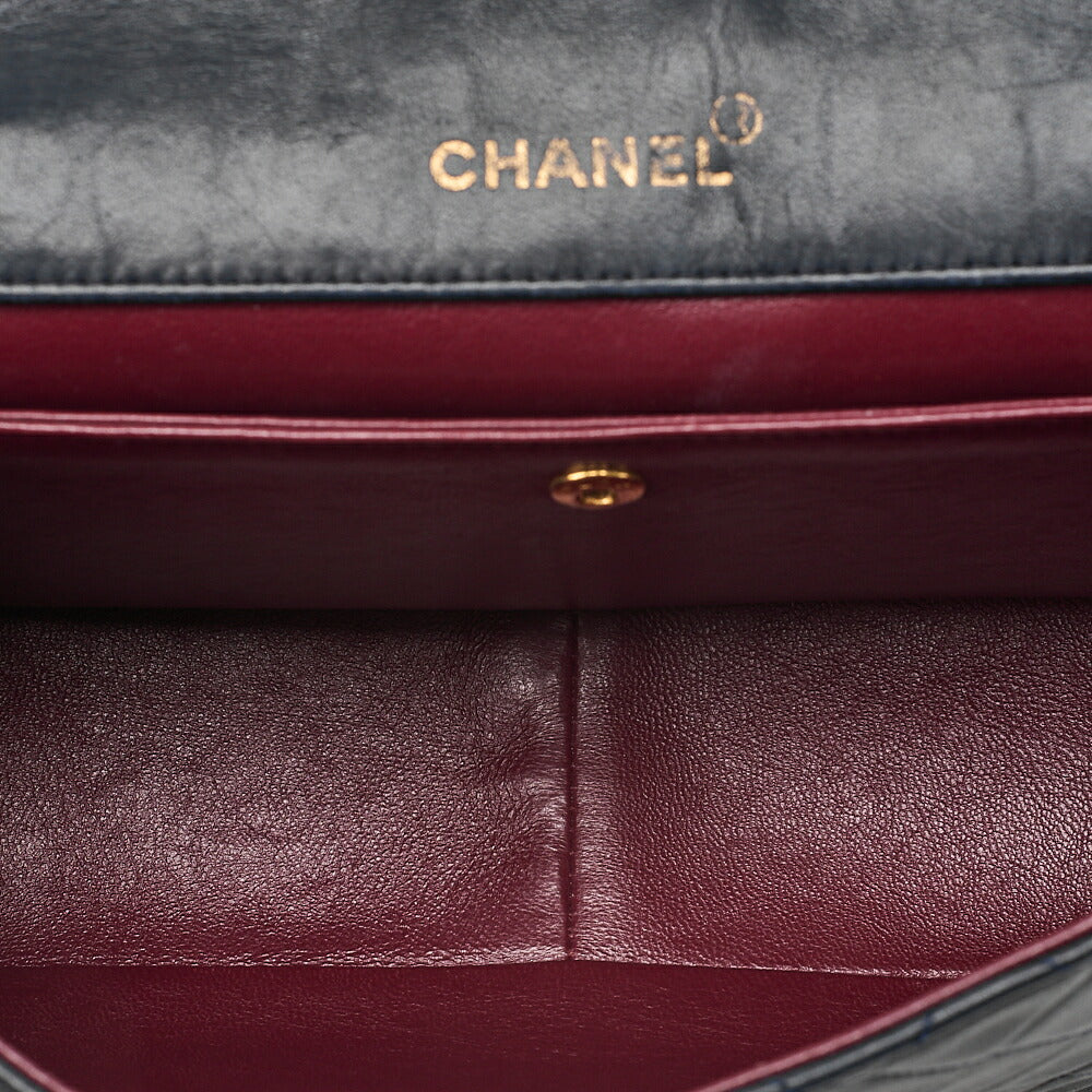 CHANEL Shoulder BagMatelasse Design Flap Chain Shoulder Lambskin Navy Gold-Tone Hardware, Pre-Owned