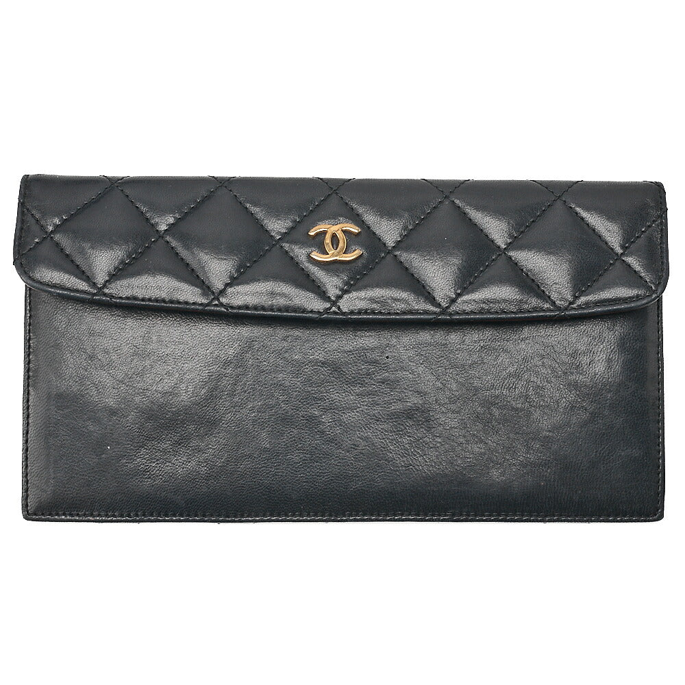 CHANEL Shoulder BagMatelasse Design Flap Chain Shoulder Lambskin Navy Gold-Tone Hardware, Pre-Owned