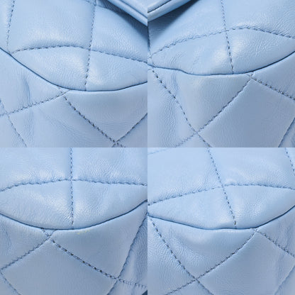CHANEL Lambskin MiniMatelasse 18cm Plastic Chain Chain Shoulder Bag Light Blue Gold-Tone Hardware, Pre-Owned