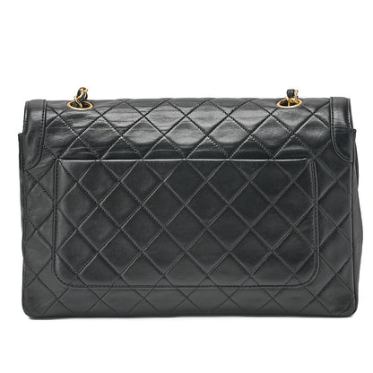 CHANEL Shoulder BagMatelasse Design Flap Chain Shoulder Lambskin Black Gold-Tone Hardware, Pre-Owned