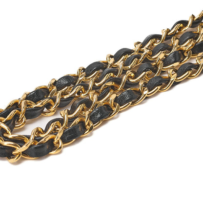 CHANEL Shoulder BagMatelasse Design Flap Chain Shoulder Lambskin Black Gold-Tone Hardware, Pre-Owned