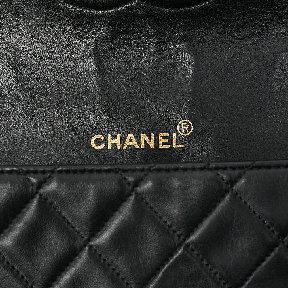 CHANEL Shoulder BagMatelasse Design Flap Chain Shoulder Lambskin Black Gold-Tone Hardware, Pre-Owned