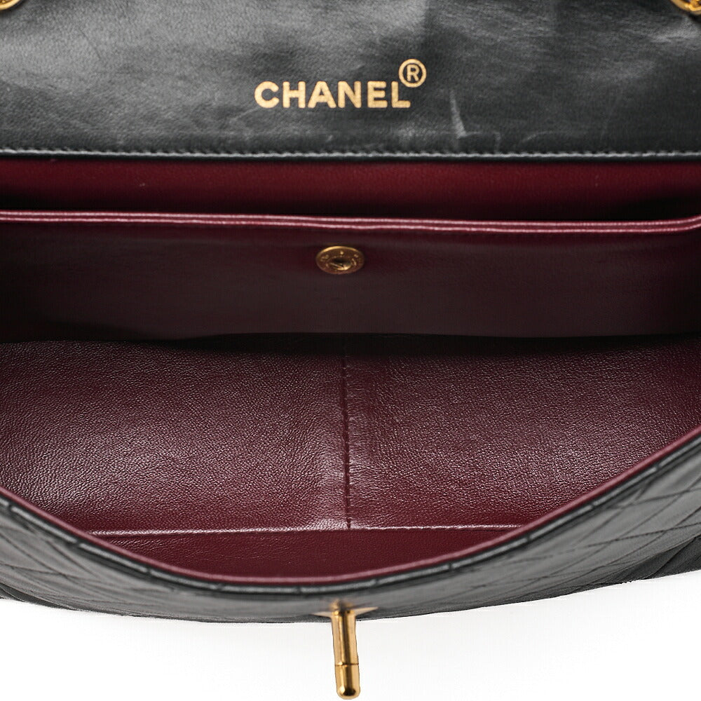 CHANEL Shoulder BagMatelasse Design Flap Chain Shoulder Lambskin Black Gold-Tone Hardware, Pre-Owned