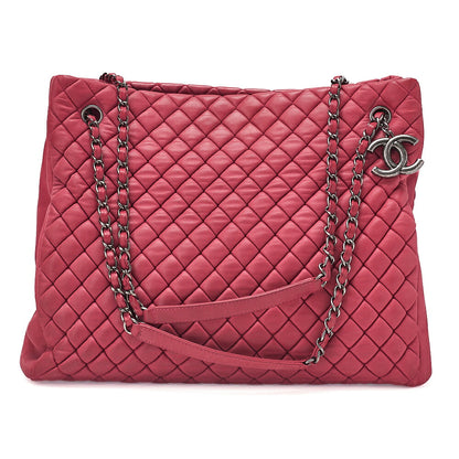 CHANEL Sparkle LeatherMatelasse Coco Charm Chain Shoulder Red Vintage-Tone Hardware, Pre-Owned