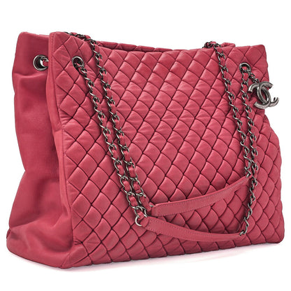 CHANEL Sparkle LeatherMatelasse Coco Charm Chain Shoulder Red Vintage-Tone Hardware, Pre-Owned