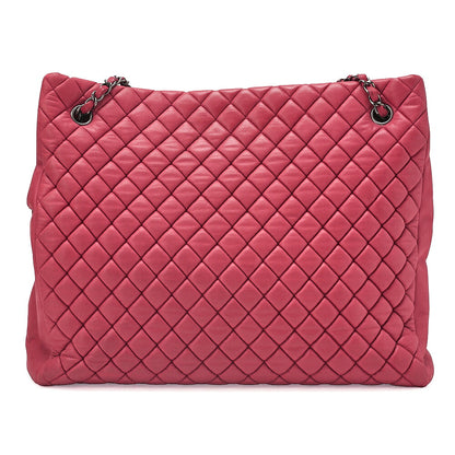 CHANEL Sparkle LeatherMatelasse Coco Charm Chain Shoulder Red Vintage-Tone Hardware, Pre-Owned
