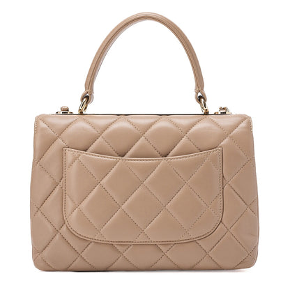 CHANEL ChanelMatelasse Square Trendy CC 2-Way Chain Shoulder Lambskin Beige Gold-Tone Hardware, Pre-Owned