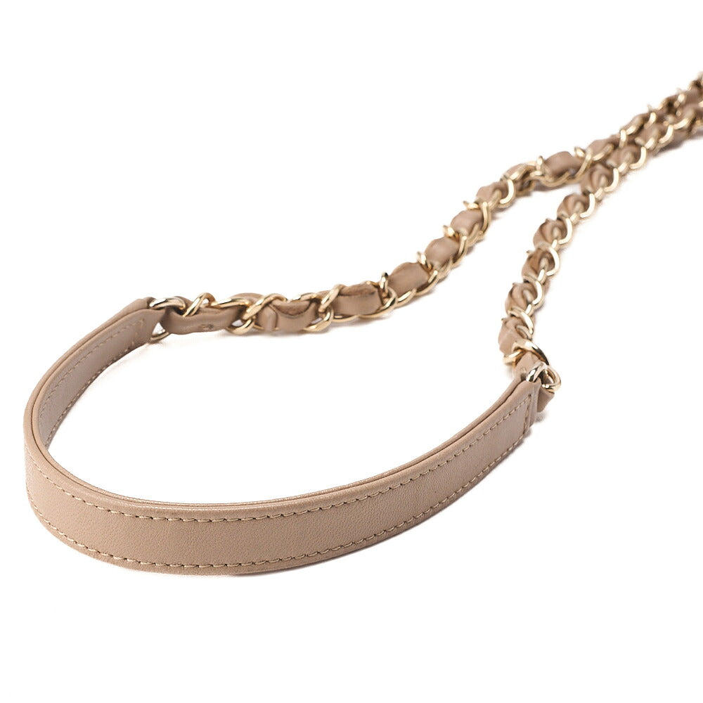 CHANEL ChanelMatelasse Square Trendy CC 2-Way Chain Shoulder Lambskin Beige Gold-Tone Hardware, Pre-Owned
