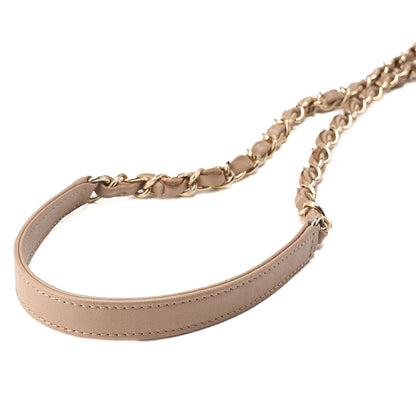 CHANEL ChanelMatelasse Square Trendy CC 2-Way Chain Shoulder Lambskin Beige Gold-Tone Hardware, Pre-Owned