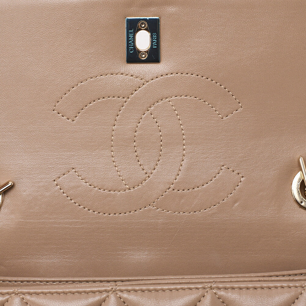 CHANEL ChanelMatelasse Square Trendy CC 2-Way Chain Shoulder Lambskin Beige Gold-Tone Hardware, Pre-Owned