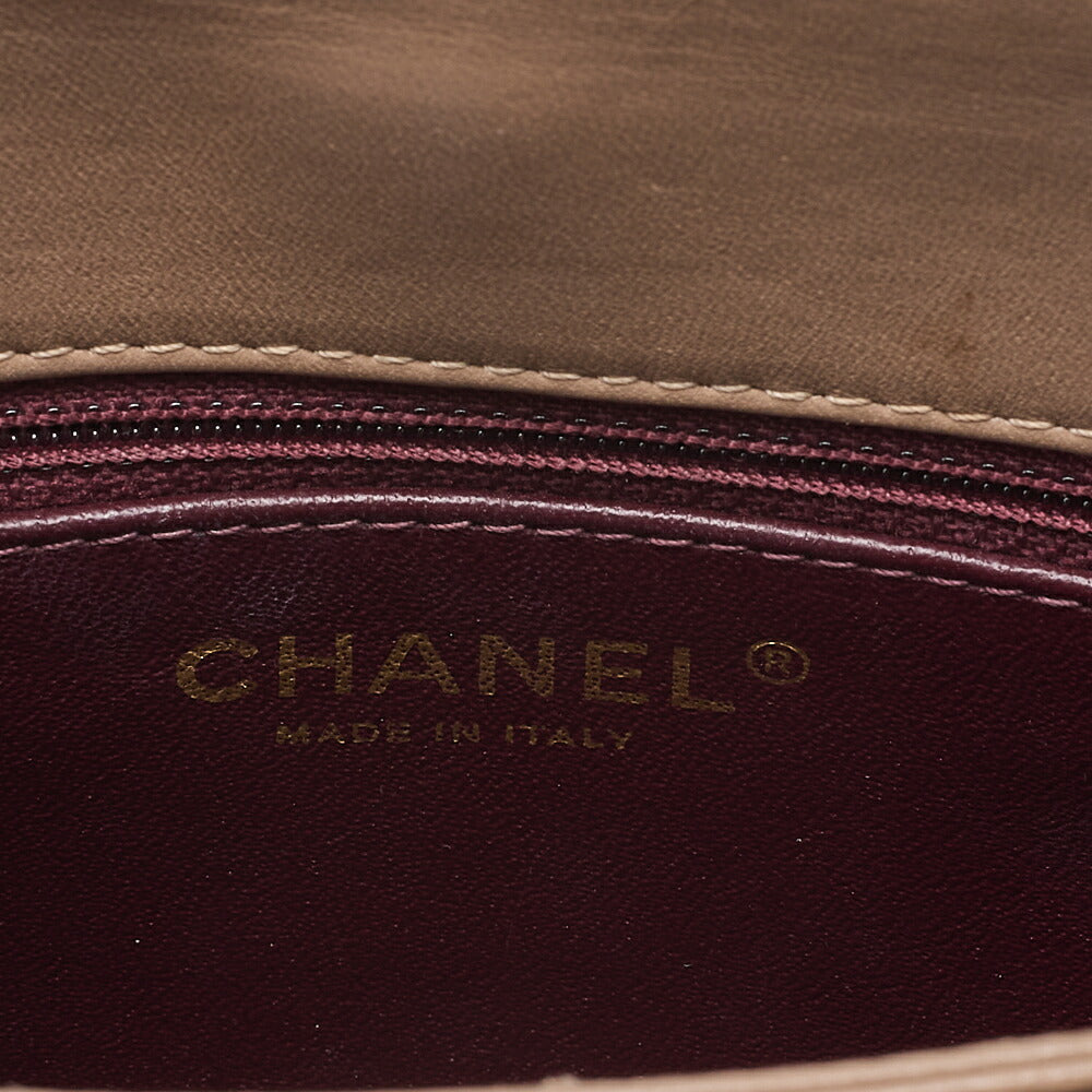 CHANEL ChanelMatelasse Square Trendy CC 2-Way Chain Shoulder Lambskin Beige Gold-Tone Hardware, Pre-Owned
