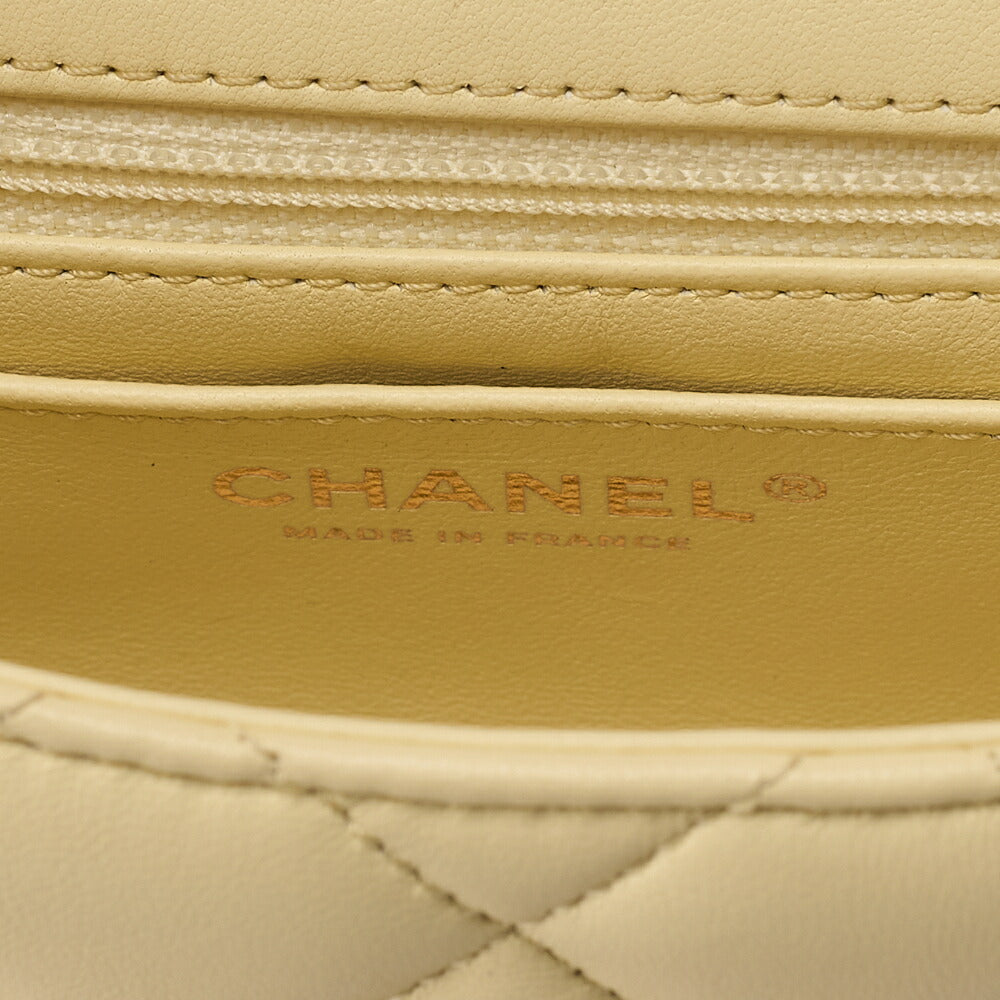 CHANEL Lambskin Minimat Telass? Gripore Chain Shoulder Yellow Gold-Tone Hardware, Pre-Owned