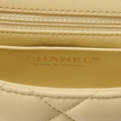 CHANEL Lambskin Minimat Telass? Gripore Chain Shoulder Yellow Gold-Tone Hardware, Pre-Owned