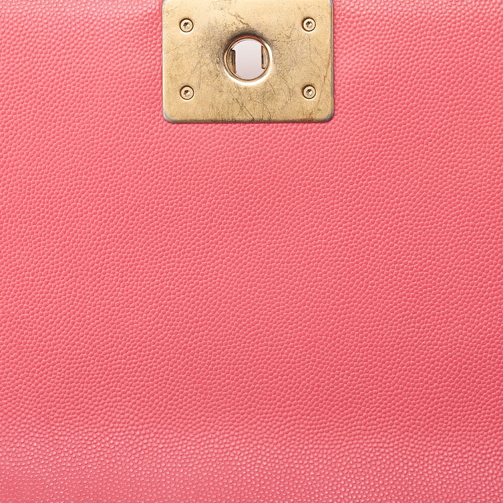CHANEL Caviar Skin Boy Chanel 25 Chain Shoulder Pink Gold-Tone Hardware, Pre-Owned