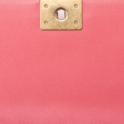 CHANEL Caviar Skin Boy Chanel 25 Chain Shoulder Pink Gold-Tone Hardware, Pre-Owned
