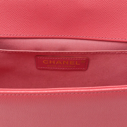 CHANEL Caviar Skin Boy Chanel 25 Chain Shoulder Pink Gold-Tone Hardware, Pre-Owned
