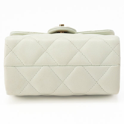 CHANEL Caviar Skin Matelasse 2WAY Handbag Chain Shoulder Light Green Gold-Tone Hardware, Pre-Owned