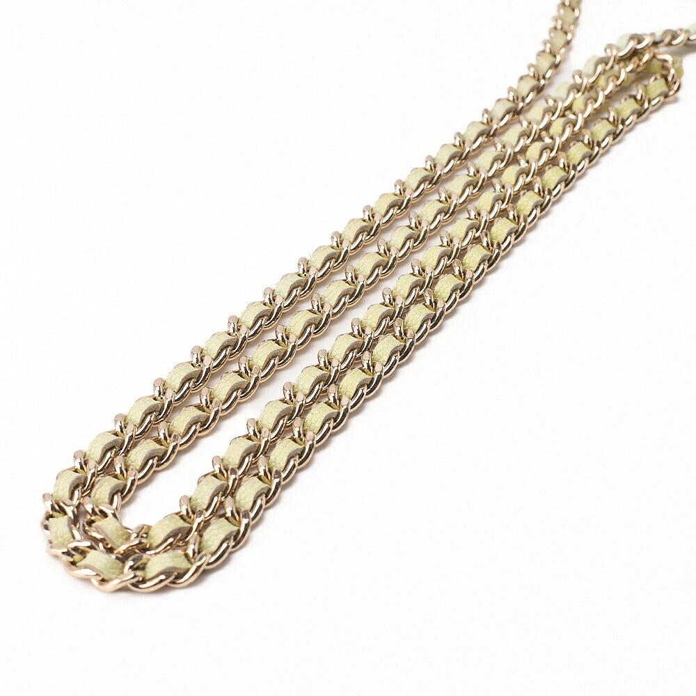 CHANEL Caviar Skin Matelasse 2WAY Handbag Chain Shoulder Light Green Gold-Tone Hardware, Pre-Owned