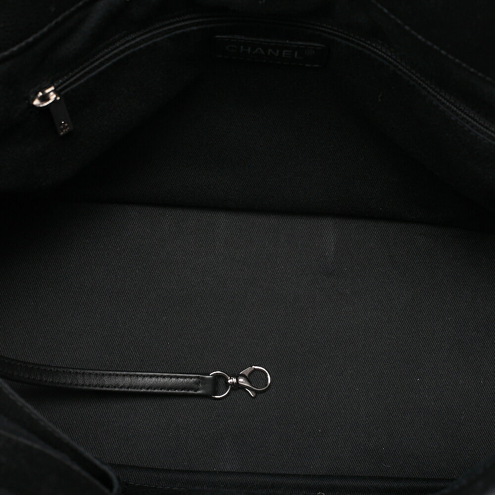 CHANEL Chanel Caviar Skin Matelasse Large Coco Mark Chain Tote Black Silver-Tone Hardware, Pre-Owned