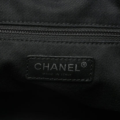 CHANEL Chanel Caviar Skin Matelasse Large Coco Mark Chain Tote Black Silver-Tone Hardware, Pre-Owned
