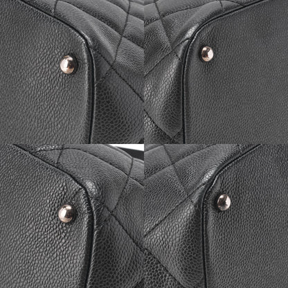 CHANEL Chanel Caviar Skin Matelasse Large Coco Mark Chain Tote Black Silver-Tone Hardware, Pre-Owned