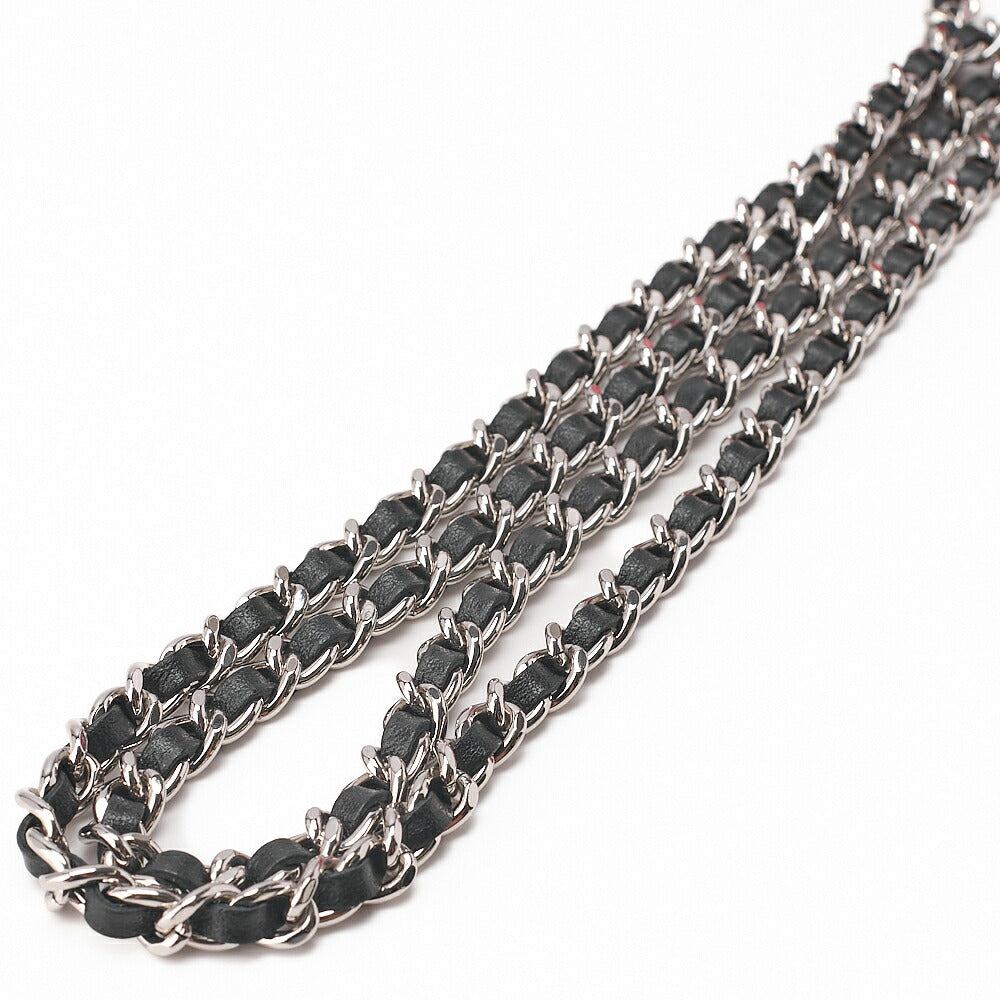 CHANEL Patent Matelasse Chain Wallet Red x Black Silver-Tone Hardware, Pre-Owned