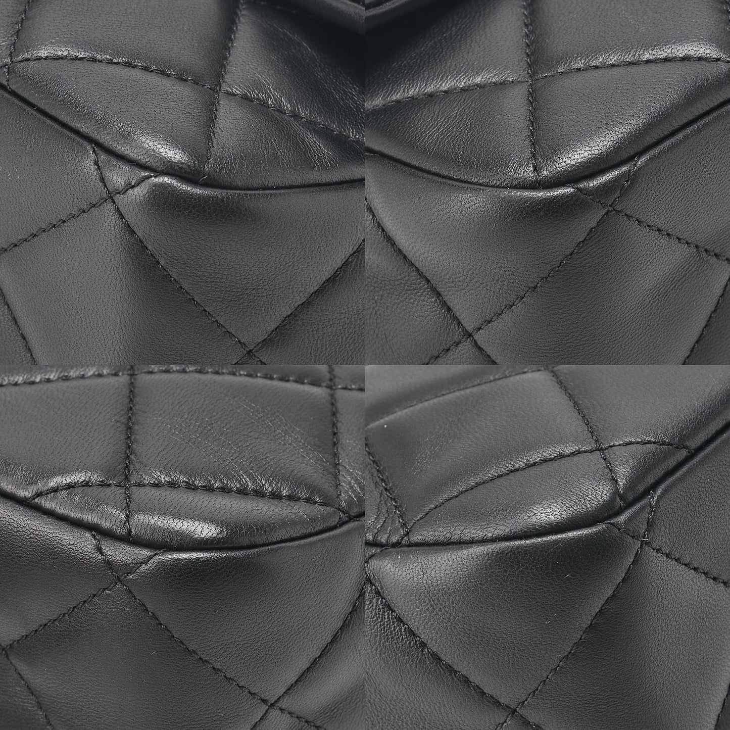 CHANEL Lambskin Mini Underpass Single Pearl Chain Shoulder Black Gold-Tone Hardware, Pre-Owned