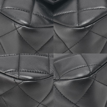 CHANEL Lambskin Mini Underpass Single Pearl Chain Shoulder Black Gold-Tone Hardware, Pre-Owned