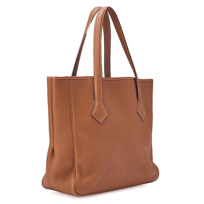 HERMES Victoria Cavas 32 Taurillon Tote Bag Gold Silver-Tone Hardware, Pre-Owned
