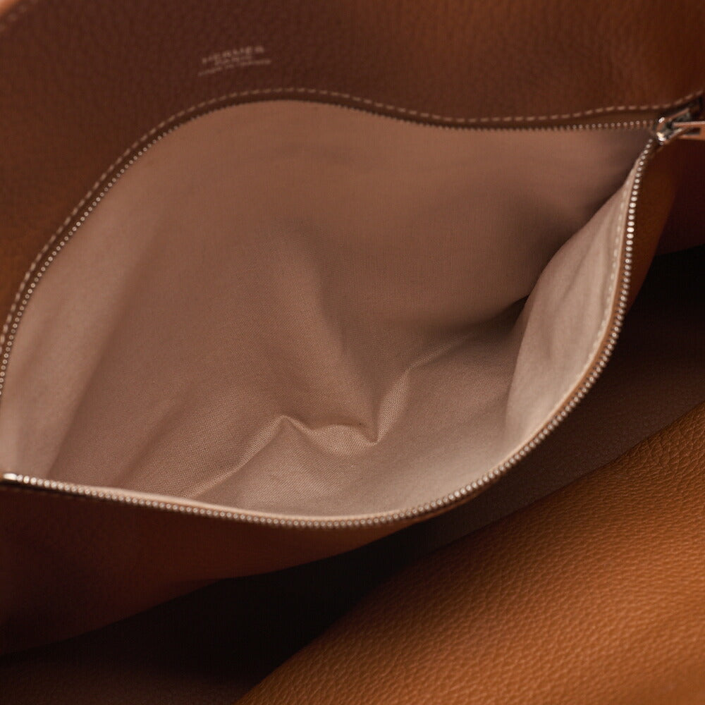 HERMES Victoria Cavas 32 Taurillon Tote Bag Gold Silver-Tone Hardware, Pre-Owned