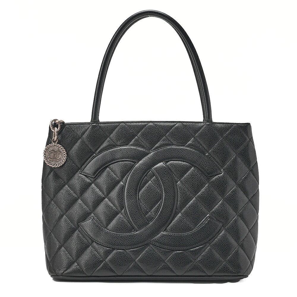 CHANEL Matelasse Reissue Tote Caviar Skin Black Silver-Tone Hardware, Pre-Owned