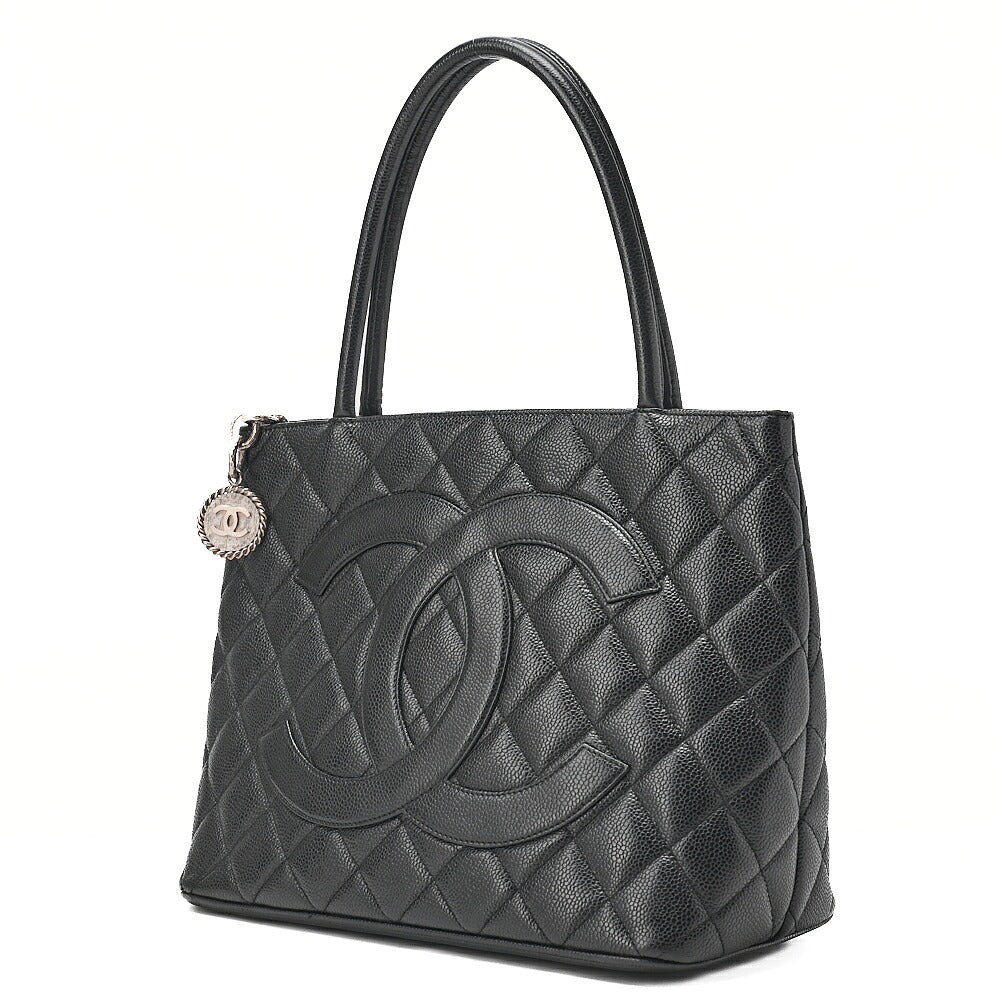CHANEL Matelasse Reissue Tote Caviar Skin Black Silver-Tone Hardware, Pre-Owned